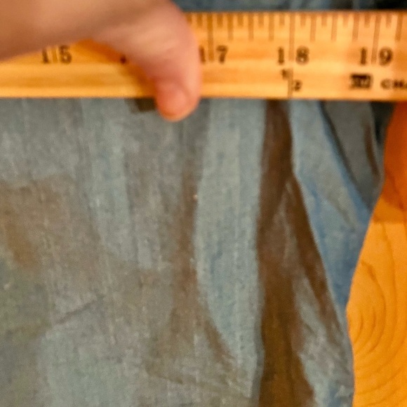 Old Navy Women's Blue Long Sleeve Top Size M Chambray Tie Front Closure VTG Boho - Picture 11 of 12